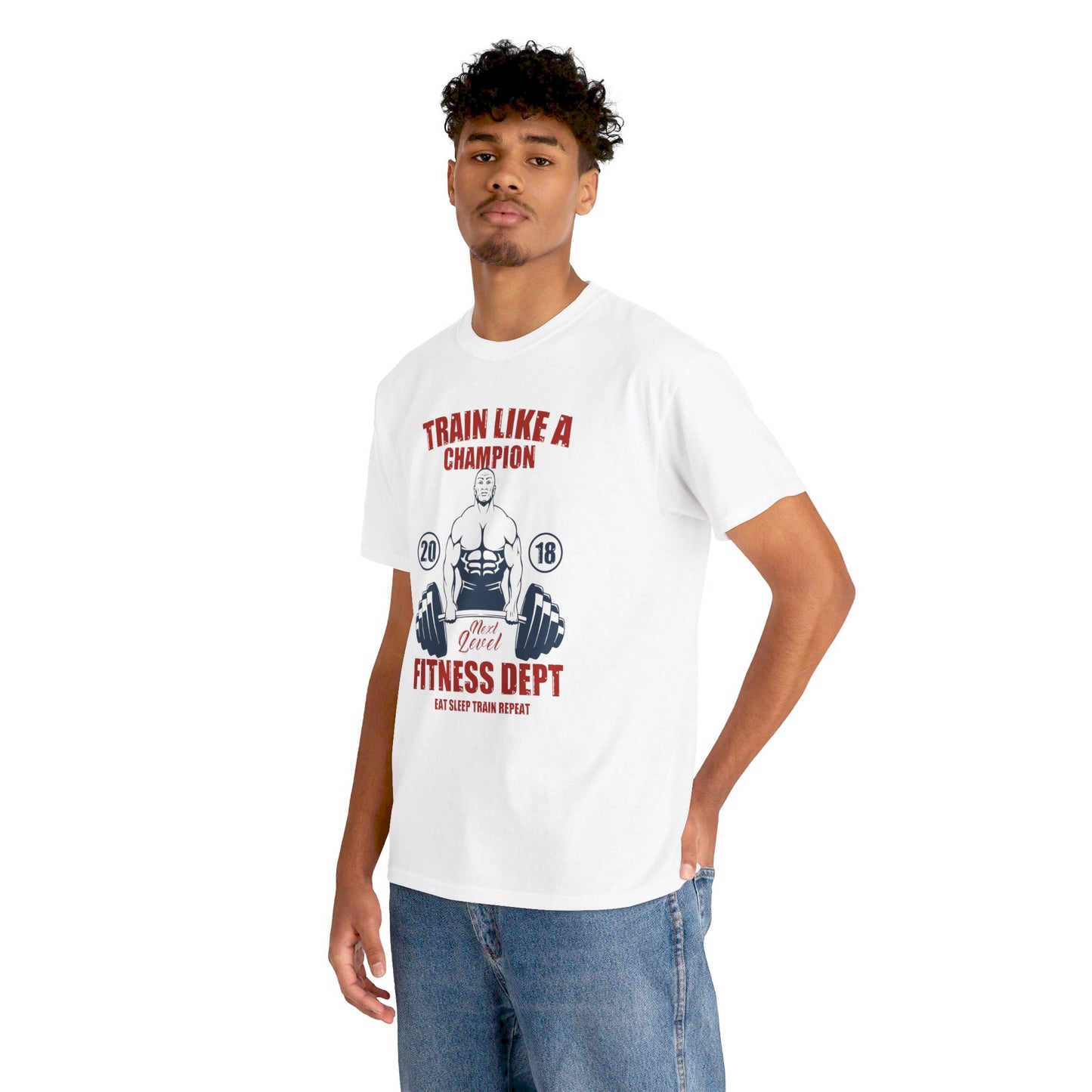🏋️♂️ "Train Like a Champion" Fitness Graphic Tee - Motivational Gym T-Shirt