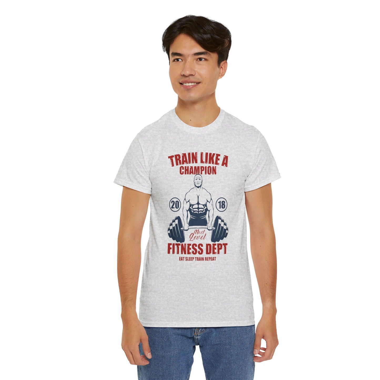🏋️♂️ "Train Like a Champion" Fitness Graphic Tee - Motivational Gym T-Shirt