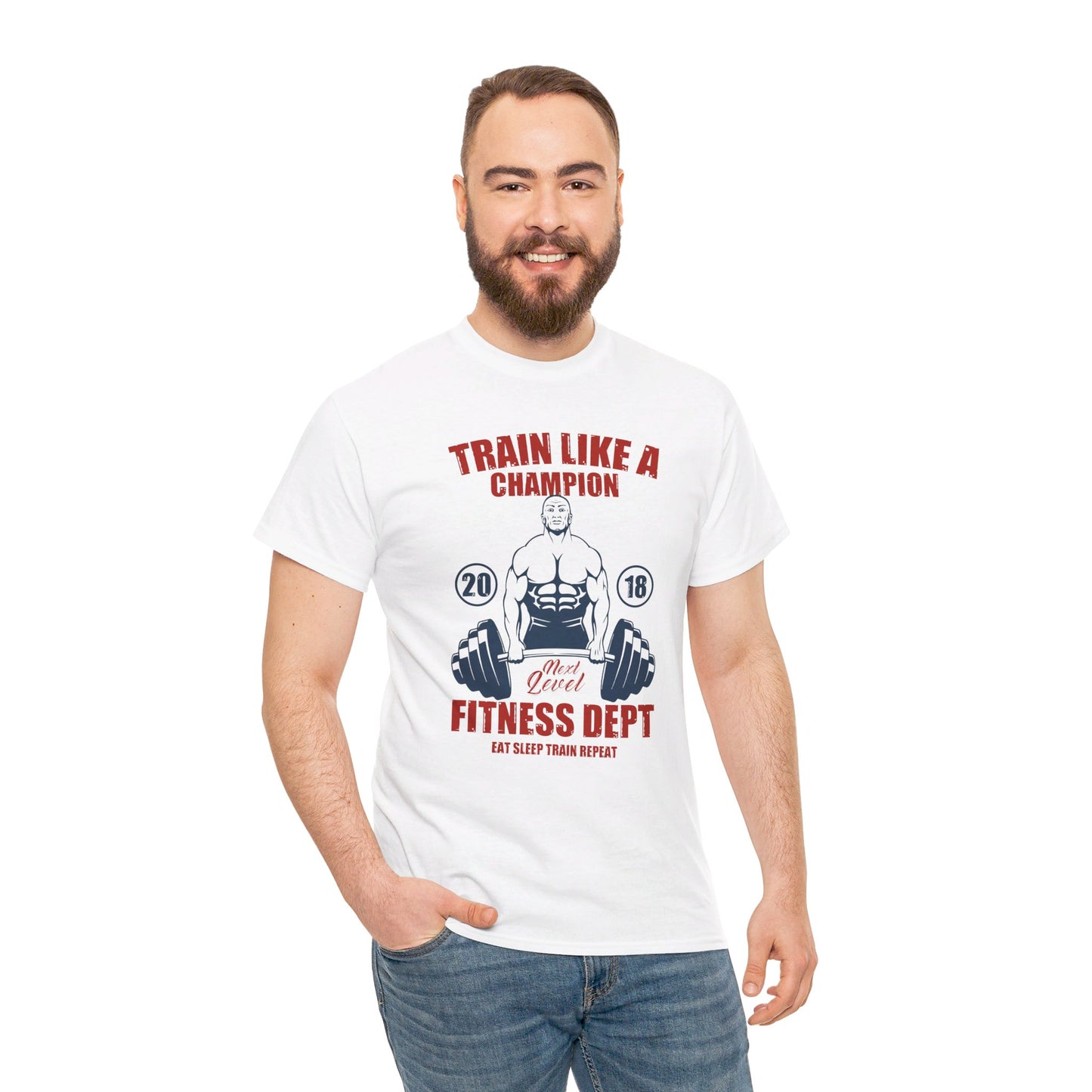 🏋️♂️ "Train Like a Champion" Fitness Graphic Tee - Motivational Gym T-Shirt