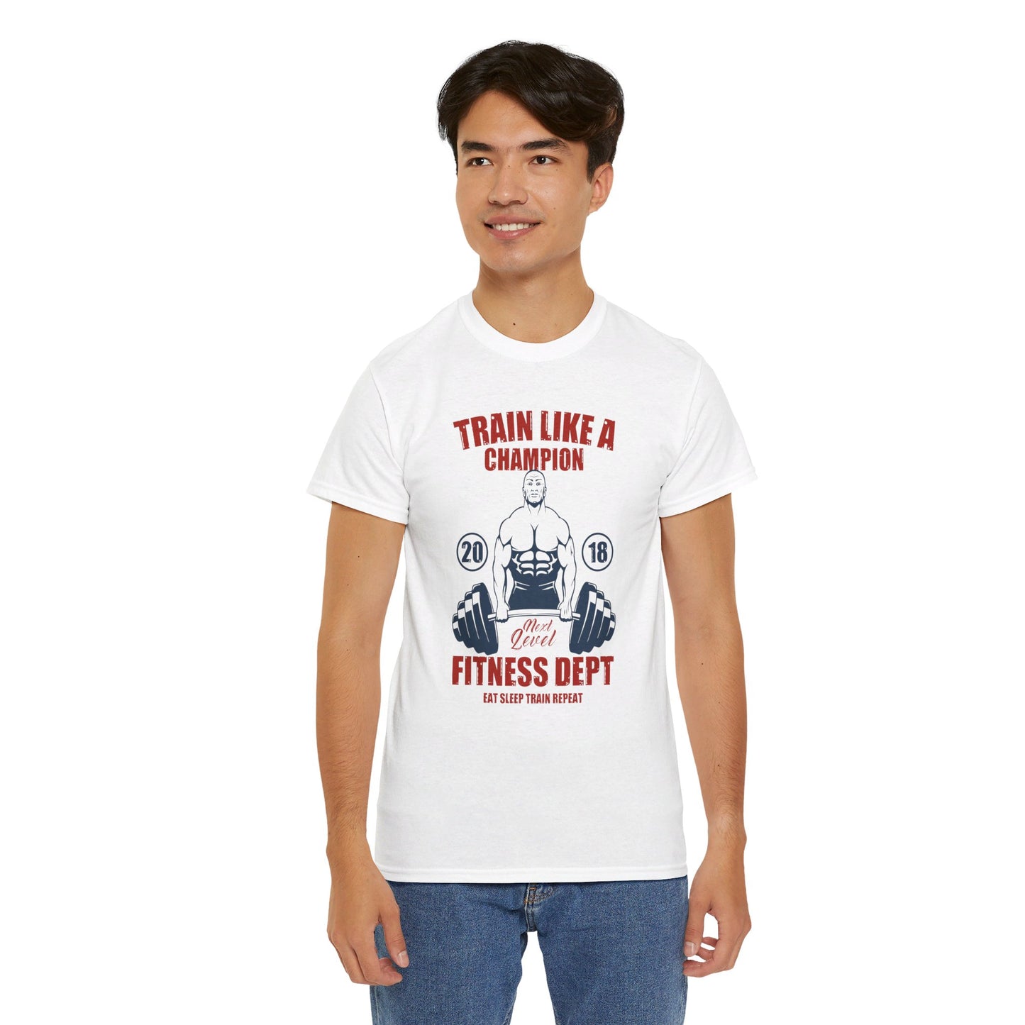 🏋️♂️ "Train Like a Champion" Fitness Graphic Tee - Motivational Gym T-Shirt