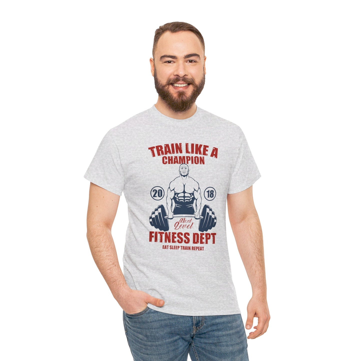 🏋️♂️ "Train Like a Champion" Fitness Graphic Tee - Motivational Gym T-Shirt
