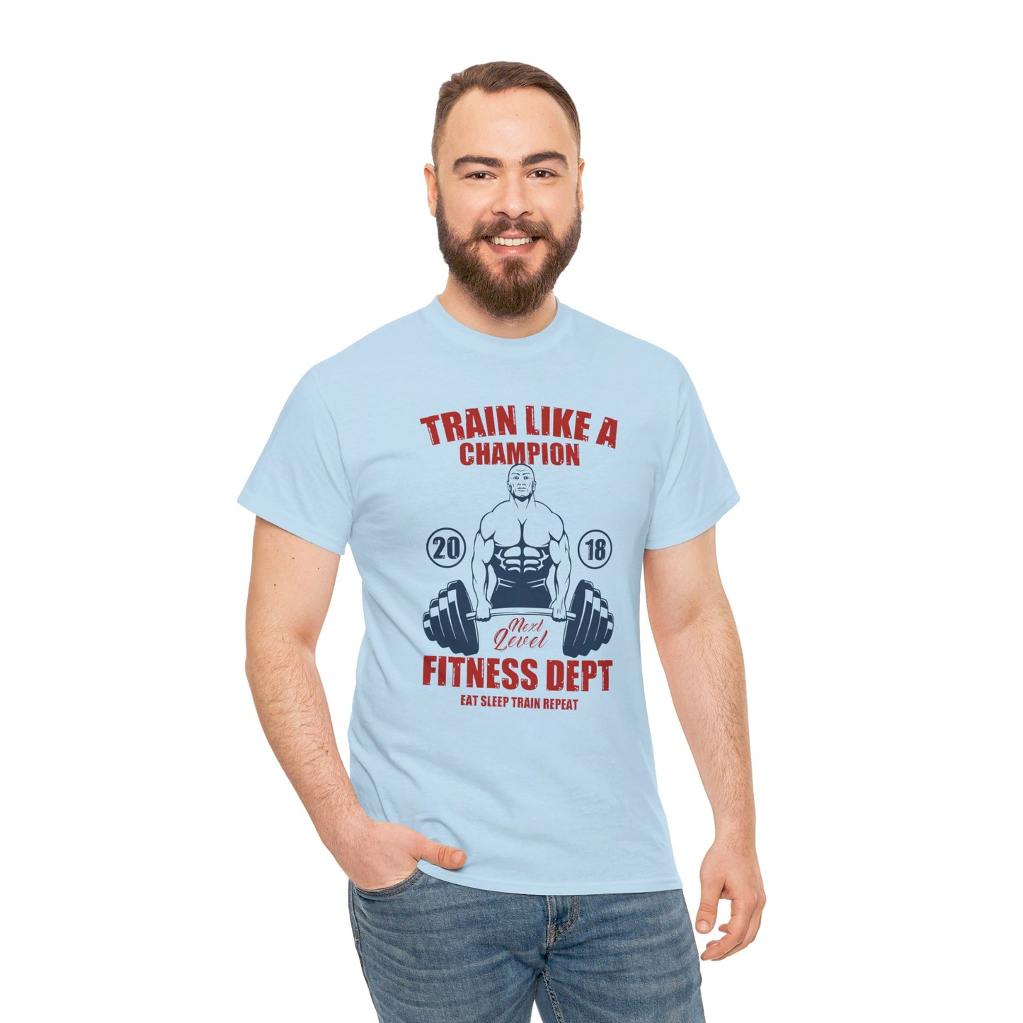 🏋️♂️ "Train Like a Champion" Fitness Graphic Tee - Motivational Gym T-Shirt