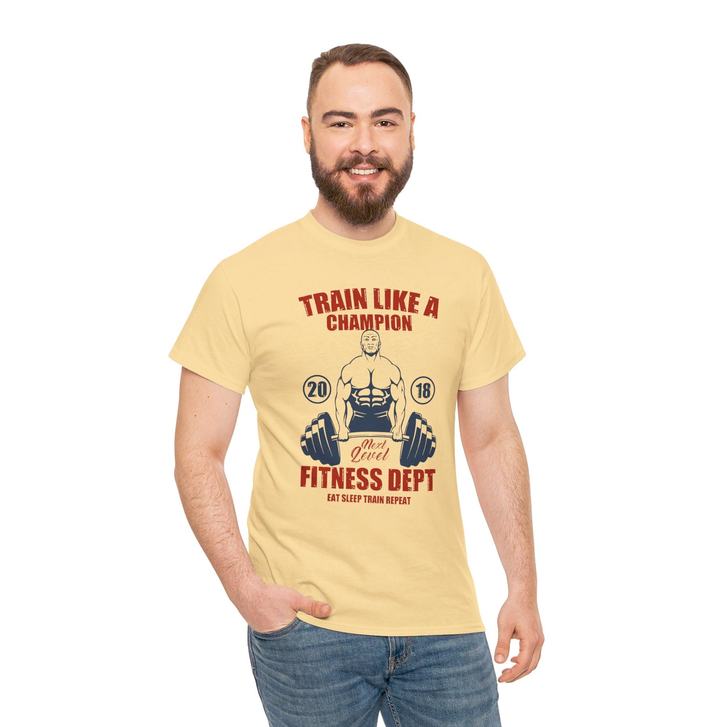 🏋️♂️ "Train Like a Champion" Fitness Graphic Tee - Motivational Gym T-Shirt