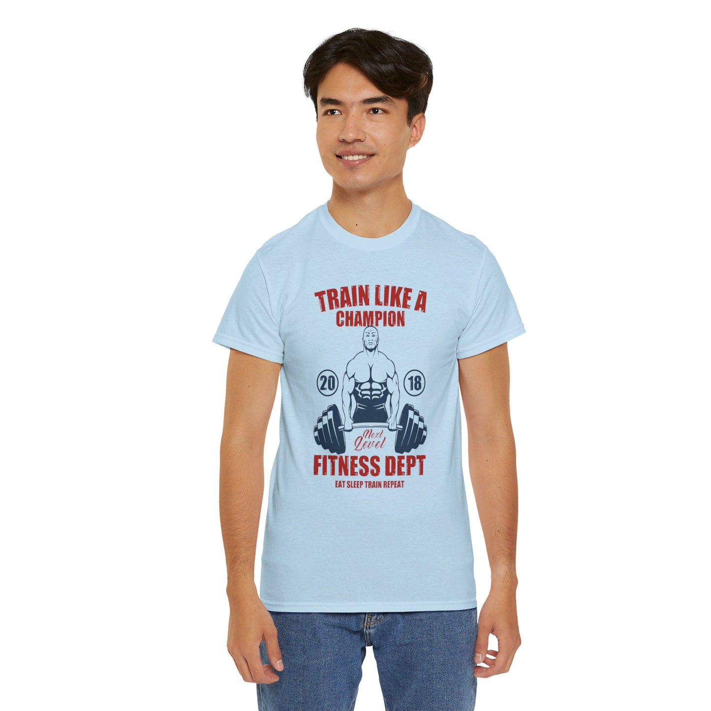 🏋️♂️ "Train Like a Champion" Fitness Graphic Tee - Motivational Gym T-Shirt