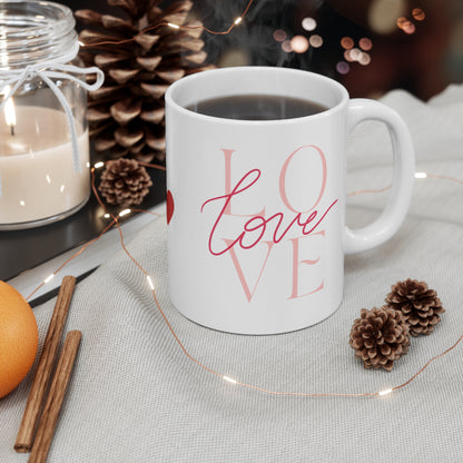 Chic Love Script Ceramic Coffee Mug 11oz