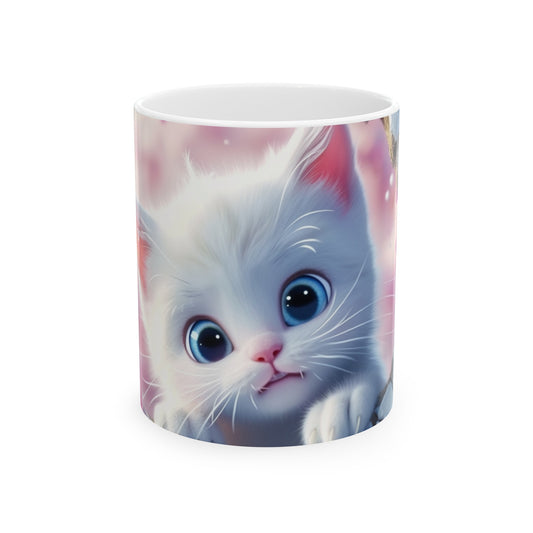 🐾 Adorable White Kitten Coffee Mug – Perfect for Cat Lovers! 🐱☕