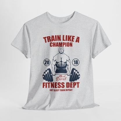 🏋️‍♂️ "Train Like a Champion" Fitness Graphic Tee - Motivational Gym T-Shirt