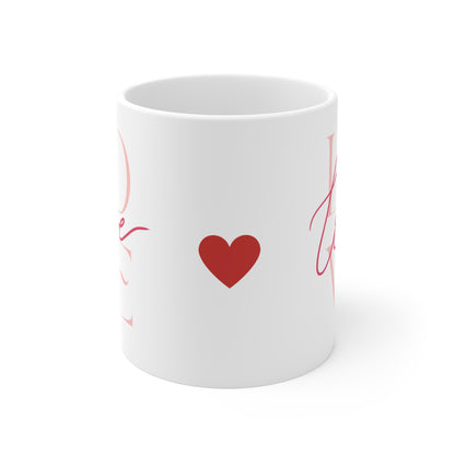 Chic Love Script Ceramic Coffee Mug 11oz