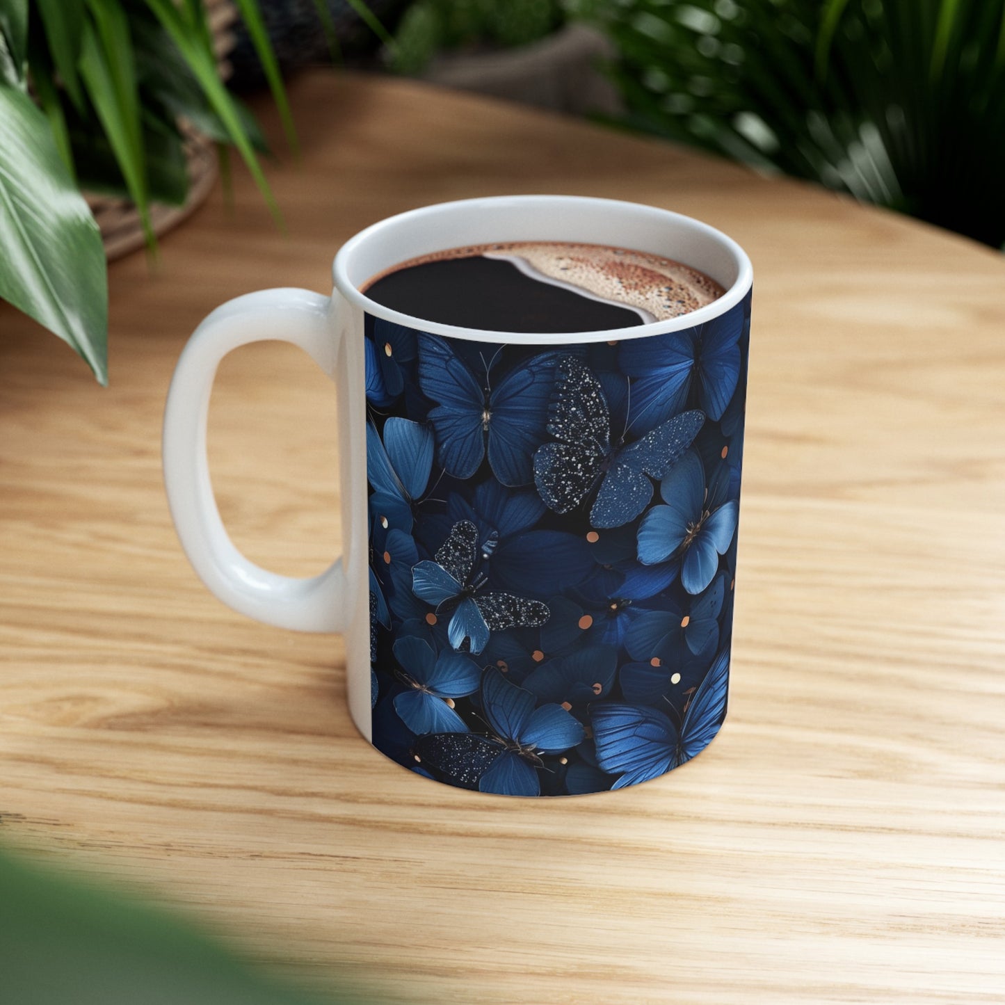 🦋 Elegant Blue Butterfly Ceramic Mug 🦋