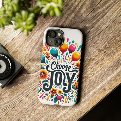 "Choose Joy" Vibrant iPhone 15 Case – Durable, Slim-Fit Design with Inspiring Colorful Graphic