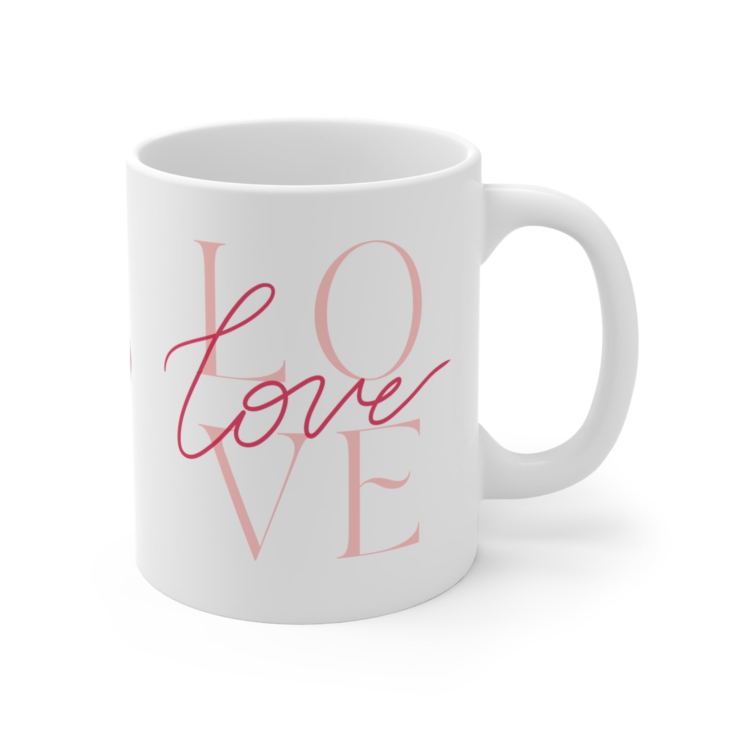 Chic Love Script Ceramic Coffee Mug 11oz