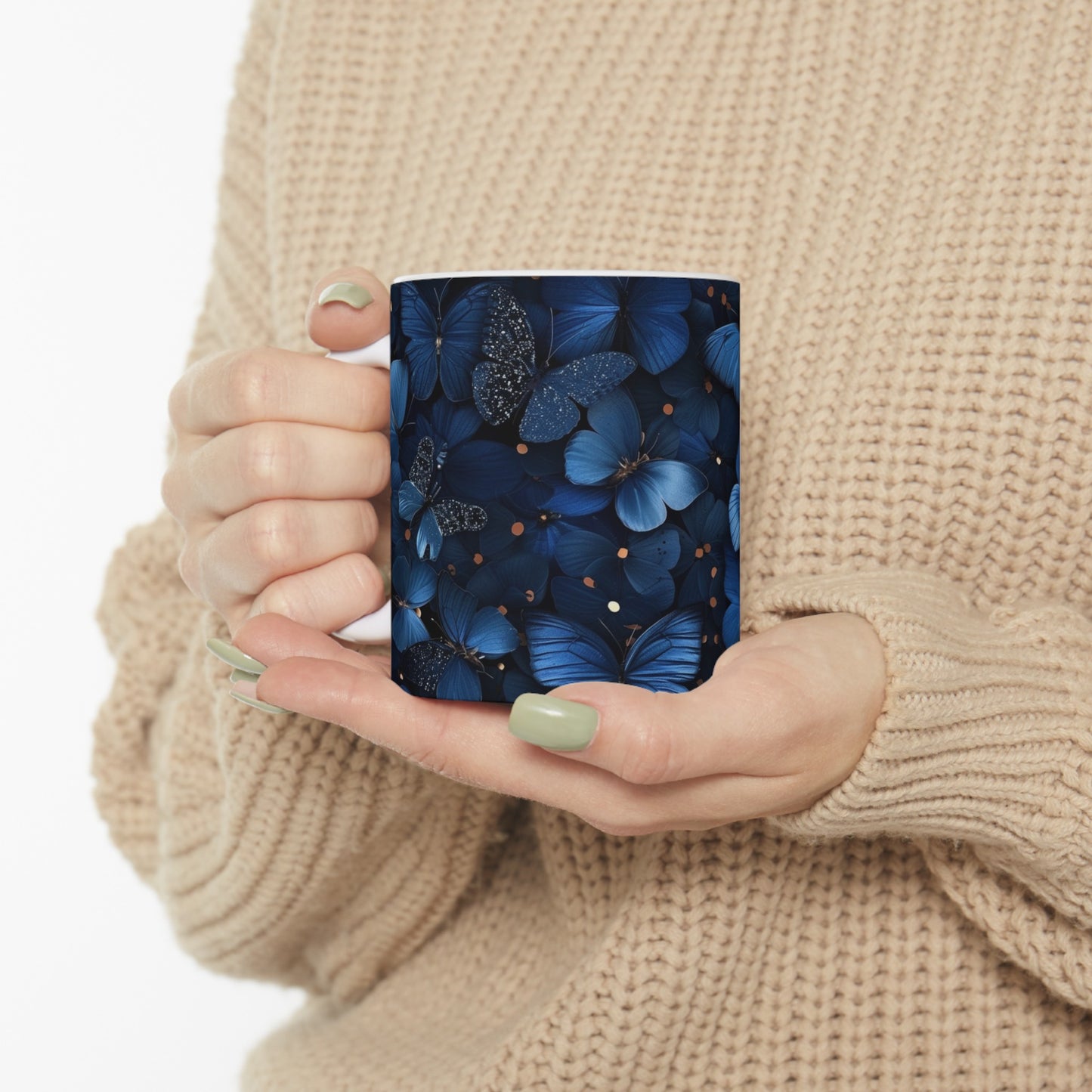 🦋 Elegant Blue Butterfly Ceramic Mug 🦋