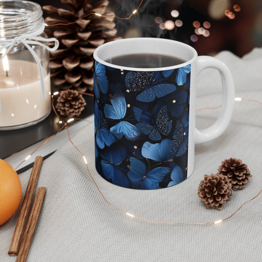 🦋 Elegant Blue Butterfly Ceramic Mug 🦋