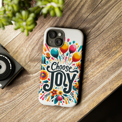 "Choose Joy" Vibrant iPhone 15 Case – Durable, Slim-Fit Design with Inspiring Colorful Graphic