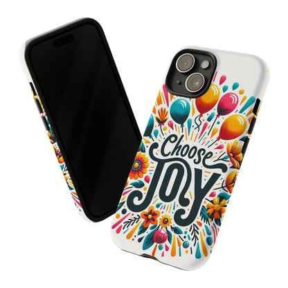 "Choose Joy" Vibrant iPhone 15 Case – Durable, Slim-Fit Design with Inspiring Colorful Graphic